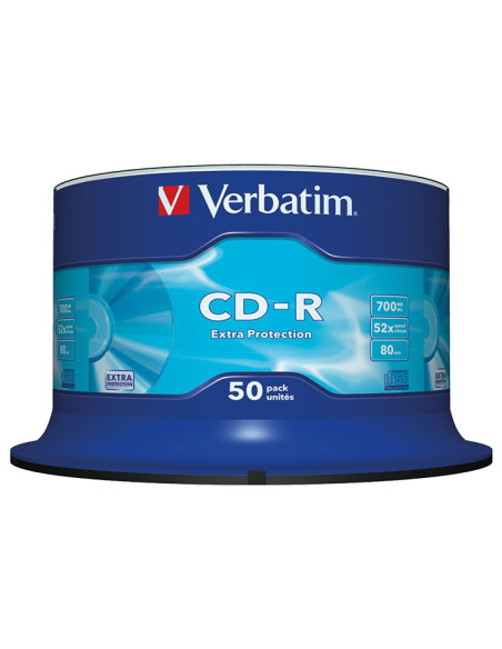 BOBINA 50 CD-R VERBATIM 52X 700MB CRYSTAL