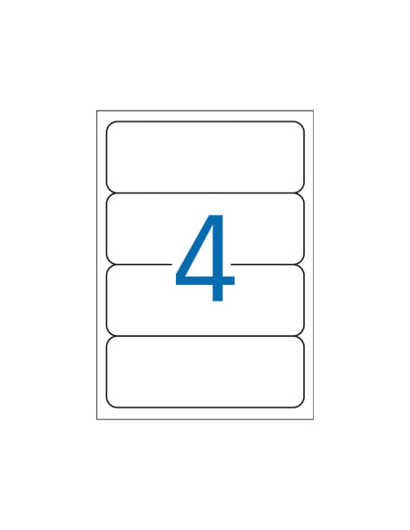 ETIQUETAS ADHIMPRAPLI A4 para ARCHIVO CROMOS BLISTER 25h BLANCA 190x61 mm 100 uds01233
