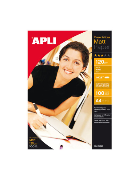 PAQUETE 100h PAPEL APLI MATT QUALITY 120gr
