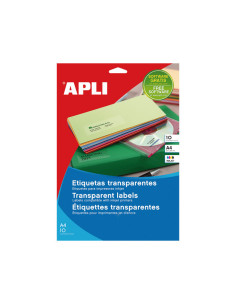 APLI ETIQUETAS ADHESIVAS 485X254MM INKJET CROMOS 44 X 10H TRANSPARENTE