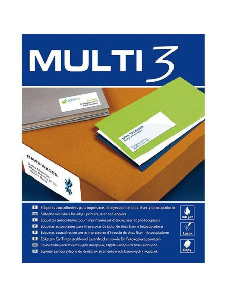 ETIQUETAS ADHIMPRMULTI3 A4 BLANCA CRECTOS CAJA 500h 105x48 mm 6000 uds10528