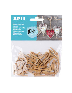 BOLSA 45 MINI PINZAS APLI DE MADERA