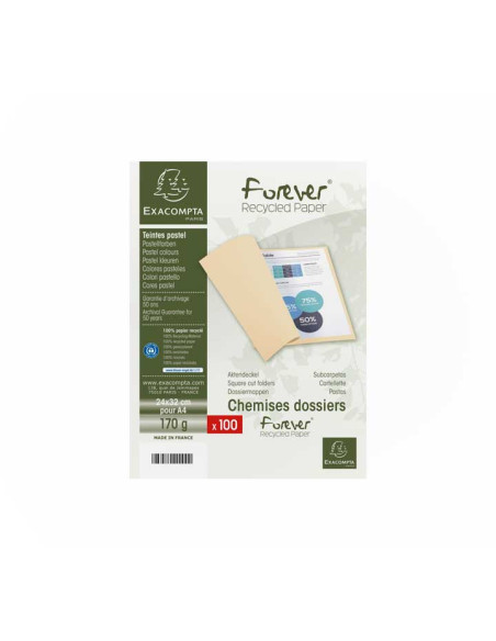 PACK 100 SUBCARPETAS EXACOMPTA FOREVER 170