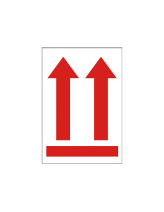 APLI ROLLO ETIQUETA FLECHA POSICIÓN VERTICAL ROJA