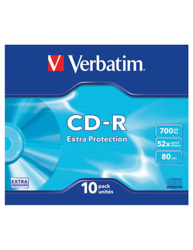 PACK 10 CD-R VERBATIM 52X 700MB EXTRA PROTECTION