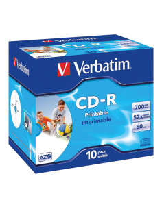 PACK 10 CD-R VERBATIM 52X 700MB WIDE PRINT SURFACE ID