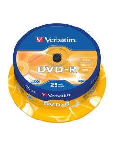 BOBINA 25 DVD-R VERBATIM 16X 47GB ADVANCED AZO