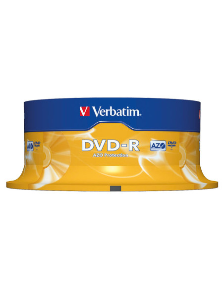 BOBINA 25 DVD-R VERBATIM 16X 47GB ADVANCED AZO