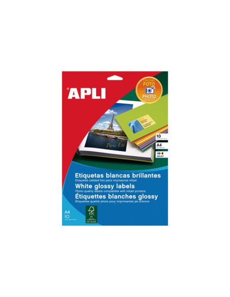 CAJA 10h ETIQUETAS APLI GLOSSY INKJET 1996x2891mm