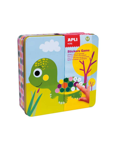CAJA METÁLICA APLI KIDS STICKERS GAME ANIMALES