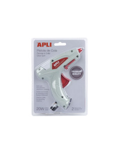 APLI PISTOLA DE SILICONA CALIENTE BLANCA 20W  2 BARRAS