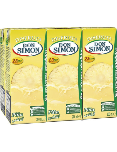 PACK 6 BRICKS ZUMO DE PIÑA DON SIMÓN 200ml SIN AZÚCAR