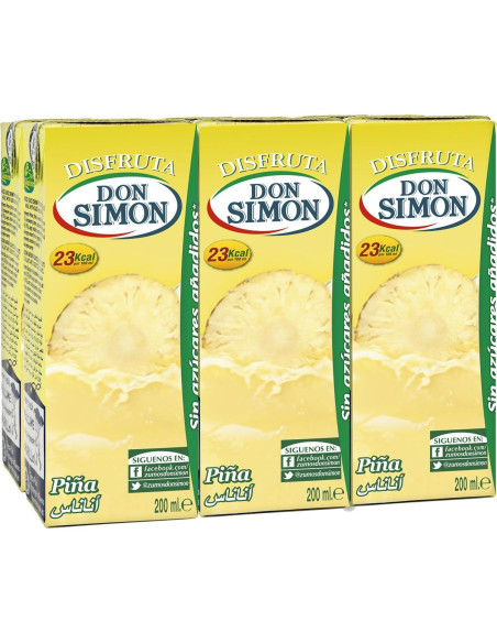 PACK 6 BRICKS ZUMO DE PIÑA DON SIMÓN 200ml SIN AZÚCAR