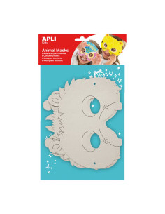 BOLSA 6 MÁSCARAS APLI PARA COLOREAR ANIMALES