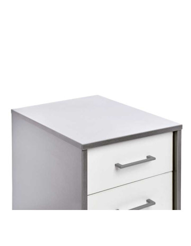 BUCK MÓVIL ROCADA SERIE STORE 3 CAJONES ALUMINIO-BLANCO 43x59x58cm