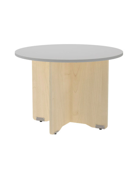 MESA ROCADA CIRCULAR Y PIE PANEL SERIE MEETING COL HAYA - GRIS 100 CM