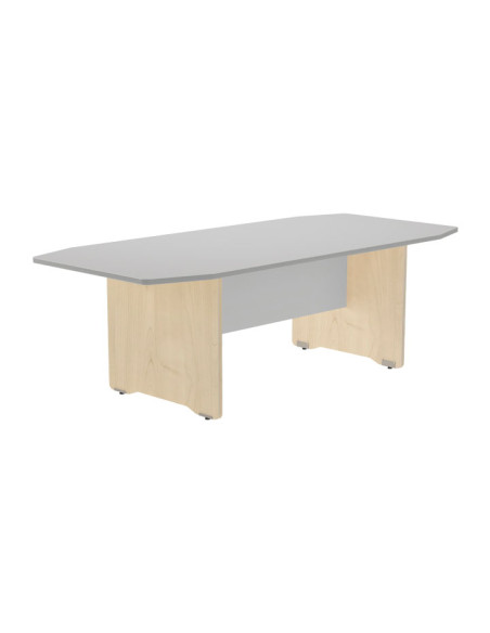 MESA ROCADA RECTANGULAR PIE PANEL SERIE MEETING COL HAYA - GRIS 220 x 100 x 72 CM
