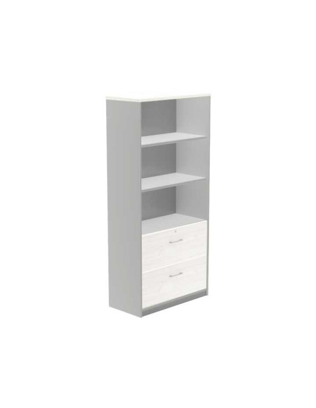 ARMARIO CARPETERO ROCADA SERIE STORE  ALUMINIO - BLANCO 195x90cm