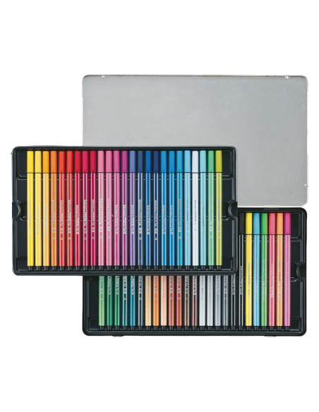 ROTULADOR FIBRA STABILO PEN 68 CAJA METALICA de 50