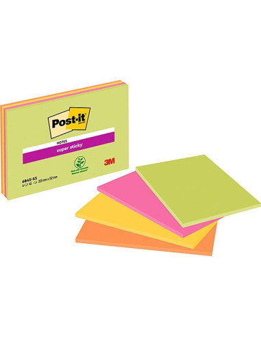 PACK 4 BLOCS NOTAS REPOSICIONABLES POST-IT SUPER STICKY 203x152cm