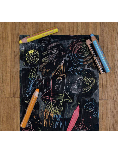LAPICES de COLORES STABILO WOODY 3 EN 1 DUO SURTIDO ESTUCHE de 10  AFILALAPIZ
