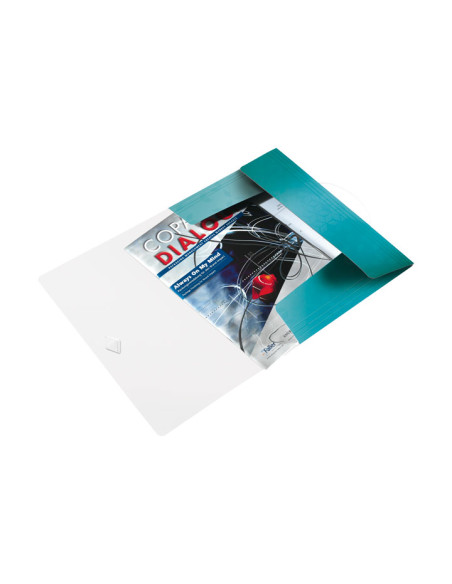 CARPETA de GOMAS y SOLAPAS LEITZ WOW PP A4 TURQUESA