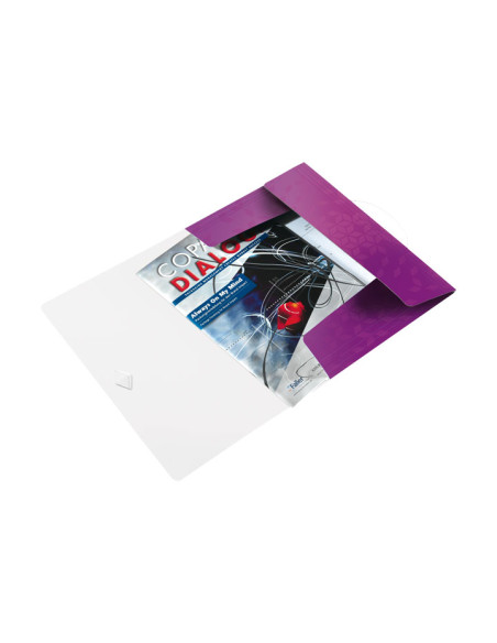 CARPETA de GOMAS y SOLAPAS LEITZ WOW PP A4 VIOLETA