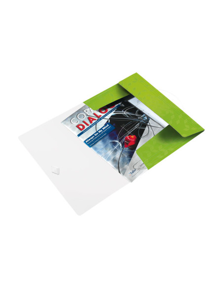 CARPETA de GOMAS y SOLAPAS LEITZ WOW PP A4 VERDE