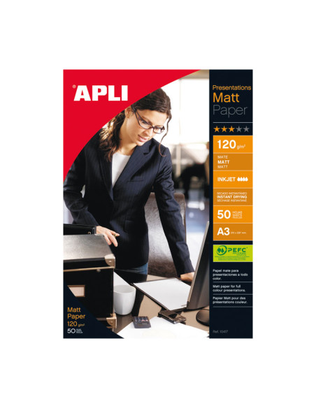 PAQUETE 50h PAPEL APLI MATT QUALITY 120gr A3