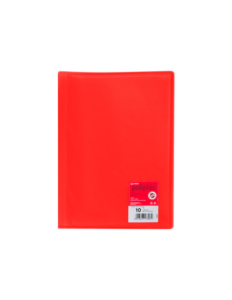 CARPETA GRAFOPLÁS CON 10 FUNDAS POLIPLÁS COLOR TRANSLÚCIDO