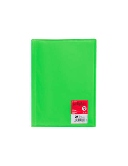 CARPETA GRAFOPLÁS CON 20 FUNDAS POLIPLÁS COLOR TRANSLÚCIDO