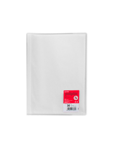 CARPETA GRAFOPLÁS CON 30 FUNDAS POLIPLÁS COLOR TRANSLÚCIDO