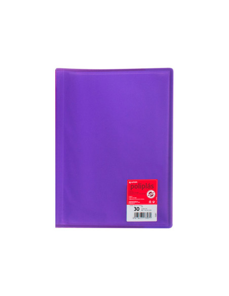 CARPETA GRAFOPLÁS CON 30 FUNDAS POLIPLÁS COLOR TRANSLÚCIDO