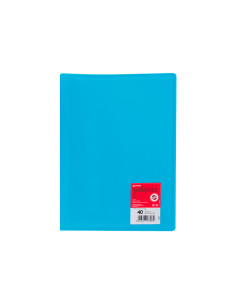 GRAFOPLÁS CARPETA 40 FUNDAS A4 SOLDADAS POLIPLÁS TAPAS PP TRANSLÚCIDO AZUL