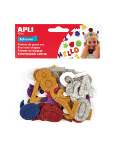 BOLSA GOMA EVA ADHESIVA APLI NÚMEROS COLOR