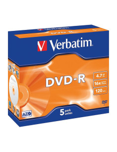 PACK 5 DVD-R VERBATIM 16X 47GB ADVANCED AZO