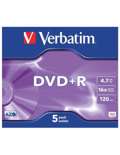 JEWEL CASE 5 DVDR VERBATIM 16X 47GB ADVANCED