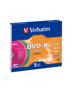 SLIM CASE 5 DVD-R VERBATIM 16X 47GB ADVANCED AZO