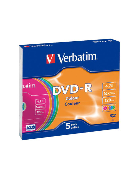 SLIM CASE 5 DVD-R VERBATIM 16X 47GB ADVANCED AZO