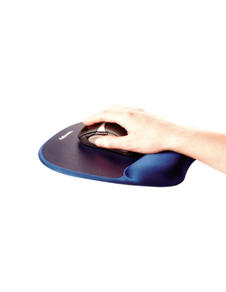 ALFOMBRILLA RATON FELLOWES CREPOSAMUÑECAS MEMORY FOAM AZUL