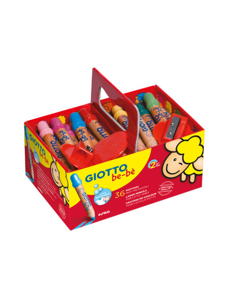 LAPICES de COLORES GIOTTO BEBE SUPER SCHOOL PACK de 36 con 3 AFILALAPICES