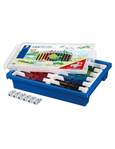 CAJA 288 LÁPICES STAEDTLER NORIS COLOUR 185  6 SACAPUNTAS