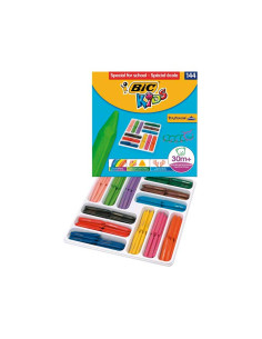 SCHOOLPACK 144 LÁPICES DE CERA BIC KIDS PLASTIDECOR TRIANGLE