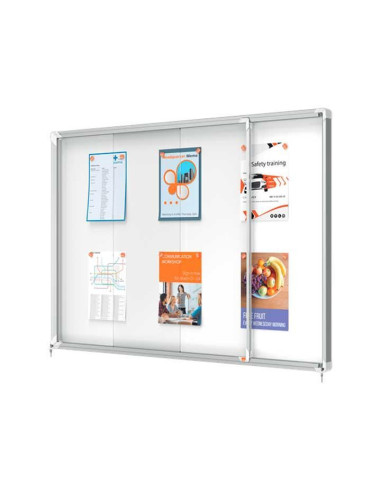 VITRINA NOBO MAGNÉTICA 1412x100x54cm PUERTAS CORREDERAS