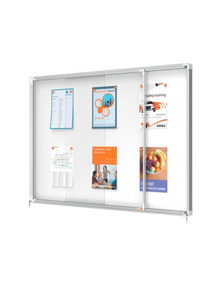 VITRINA NOBO MAGNÉTICA 1412x100x54cm PUERTAS CORREDERAS