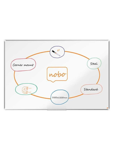 PIZARRA BLANCA NOBO PREMIUM PLUS 180x120cm ACERO LACADO