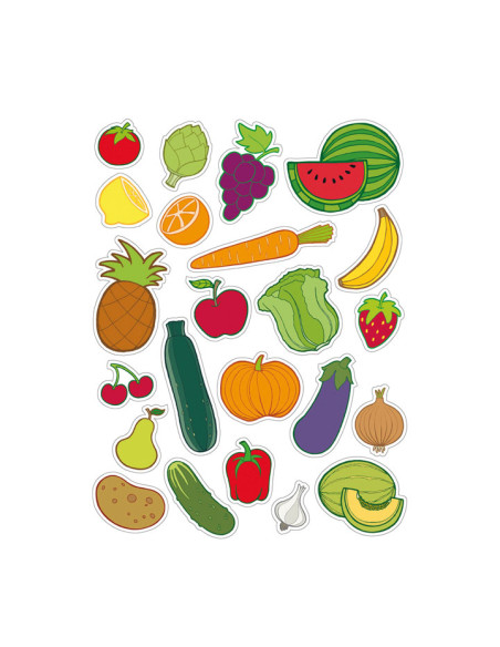 GOMETS APLI TEMATICOS BOLSA 12h REMOVIBLES FRUTAS y VERDURAS 276 uds 11451