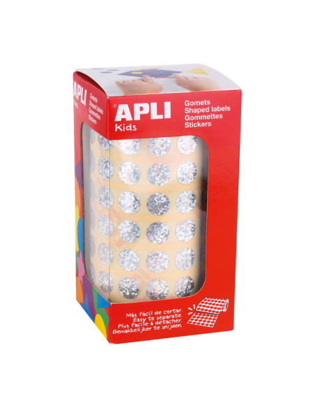 GOMETS APLI METALIZADOS ROLLO 59h CIRCULO Ø 105 mm HOLOGRAFICO 5192 uds 11628