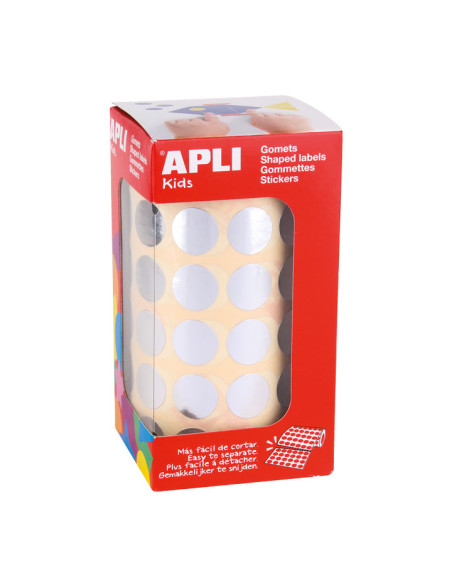 GOMETS APLI METALIZADOS ROLLO 59h CIRCULO Ø 15 mm PLATA 2832 uds 11630