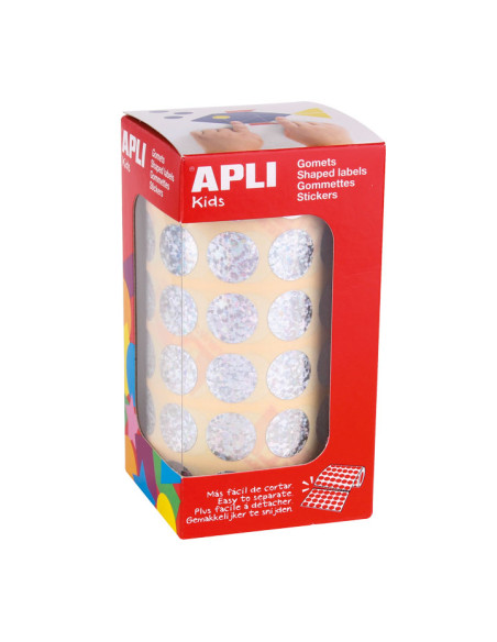 GOMETS APLI METALIZADOS ROLLO 59h CIRCULO Ø 15 mm HOLOGRAFICO 2832 uds 11631